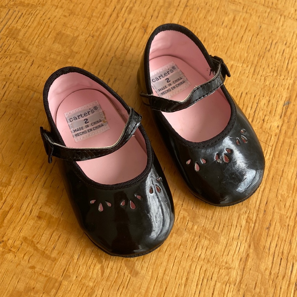 Carter’s Black Patent Mary-Jane Infant Velcro Dress Shoes